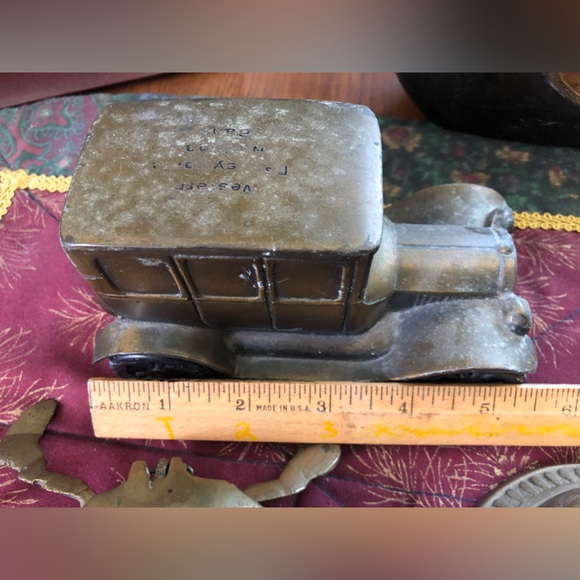 Vintage Car Brass Bank - Picture 3 of 5